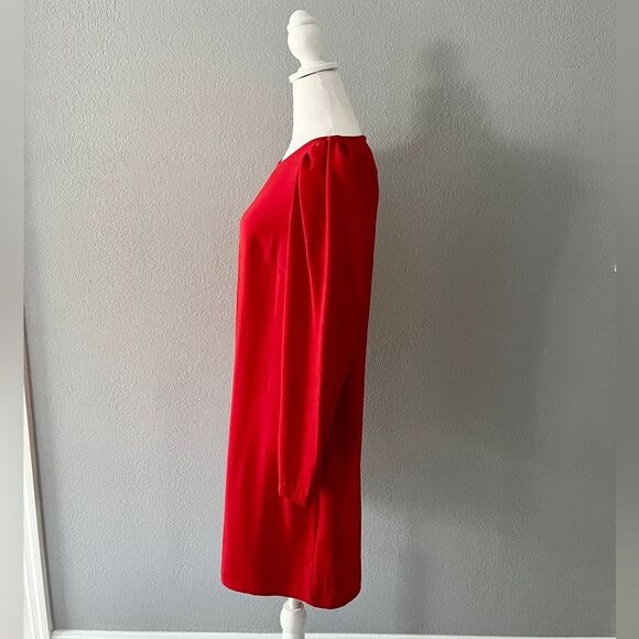 H & M Womens Fire Red Puff Sleeves Mini Dress Size Small - Picture 6 of 15